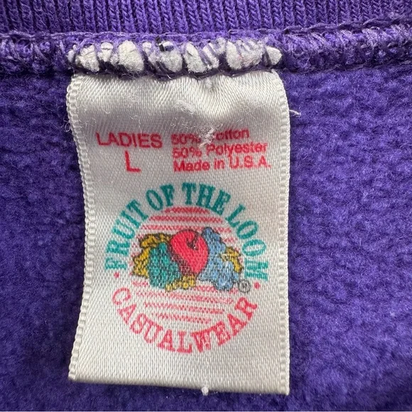 Vintage Bootleg Gucci Logo Crewneck Sweatshirt Women's Purple Large 80s Hip Hop